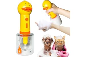 ZI HAN XIONG Dog Shampoo Frother,Pet Bath Brush - Deep Cleaning Foam Machine with 350ml Capacity, Dog Soap Dispenser and Shampoo Sprayer, 1200mAh Ultra Long Standby