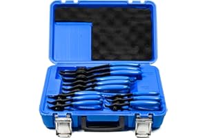 SMOTIVEPRO 12 Piece Versatile Retaining Snap Ring Pliers set,Heavy Duty Fixed Tip Combination Internal/External Snap-ring Pliers for 0.038in 0.047in 0.070in 0.090in