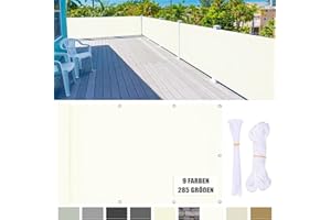 YangAera Balcony Privacy Screen Cover 2.3x4.9ft, Weather-Resistant UV Protection Cover Fence Screen Shield for Apartment Porc