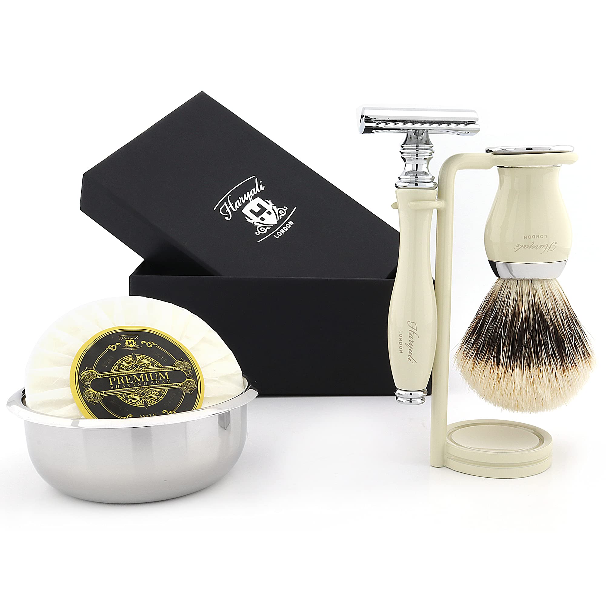 Shaving Set Featuring Silver Tip Brush,Safety Razor