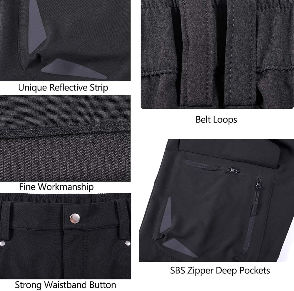 Cycorld Mens Mountain Bike Biking Shorts, Bicycle MTB Shorts, Loose Fit Cycling Baggy Lightweight Pants with Zip Pockets: Clothing