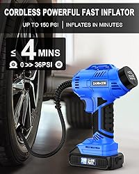 Tire Inflator Portable Air Compressor, 150 PSI
