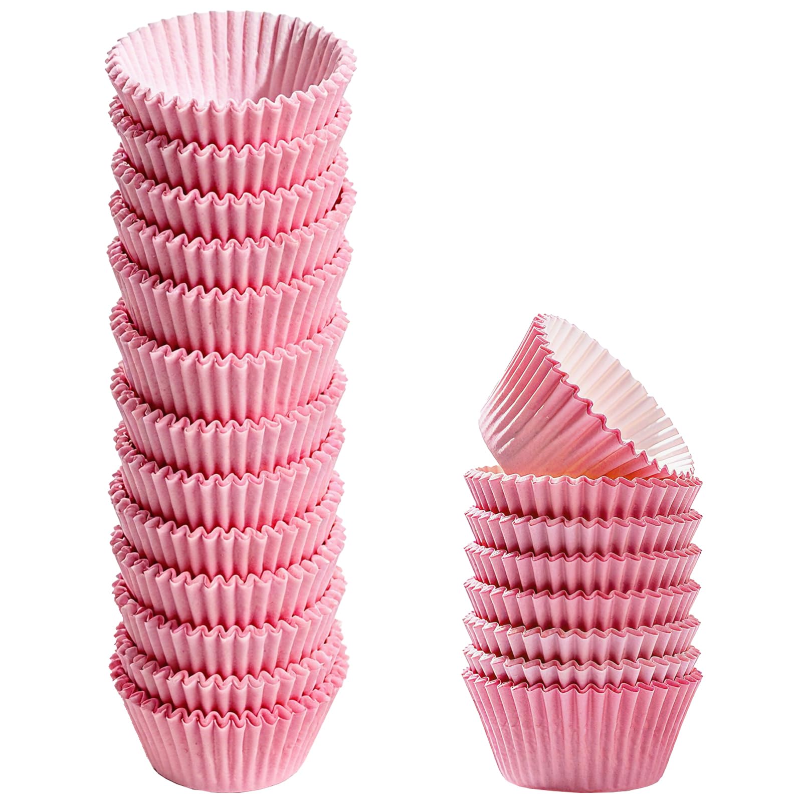 Photo 1 of 1000 Pcs 1 Inch Mini Muffin Liners,Muffin Liner for Baking White Cupcake Papers Baking Cup Liners,Used for 48 Cup Mini Muffin Pa (Pink)