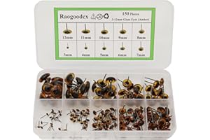 RAOGOODCX 150Pcs Needle Felting Eyes Mini Glass Amber Eyes Kits for Toy Teddy Puppets Dolls Wool Felting Crafts