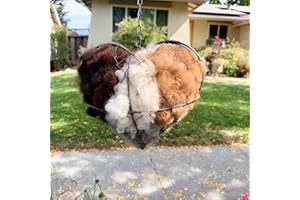Handmade Alpaca Fiber Bird Nesting Heart, Alpaca Fiber Bird Material House, Hummingbird Nest Boxes for Outside, Dual-Season O