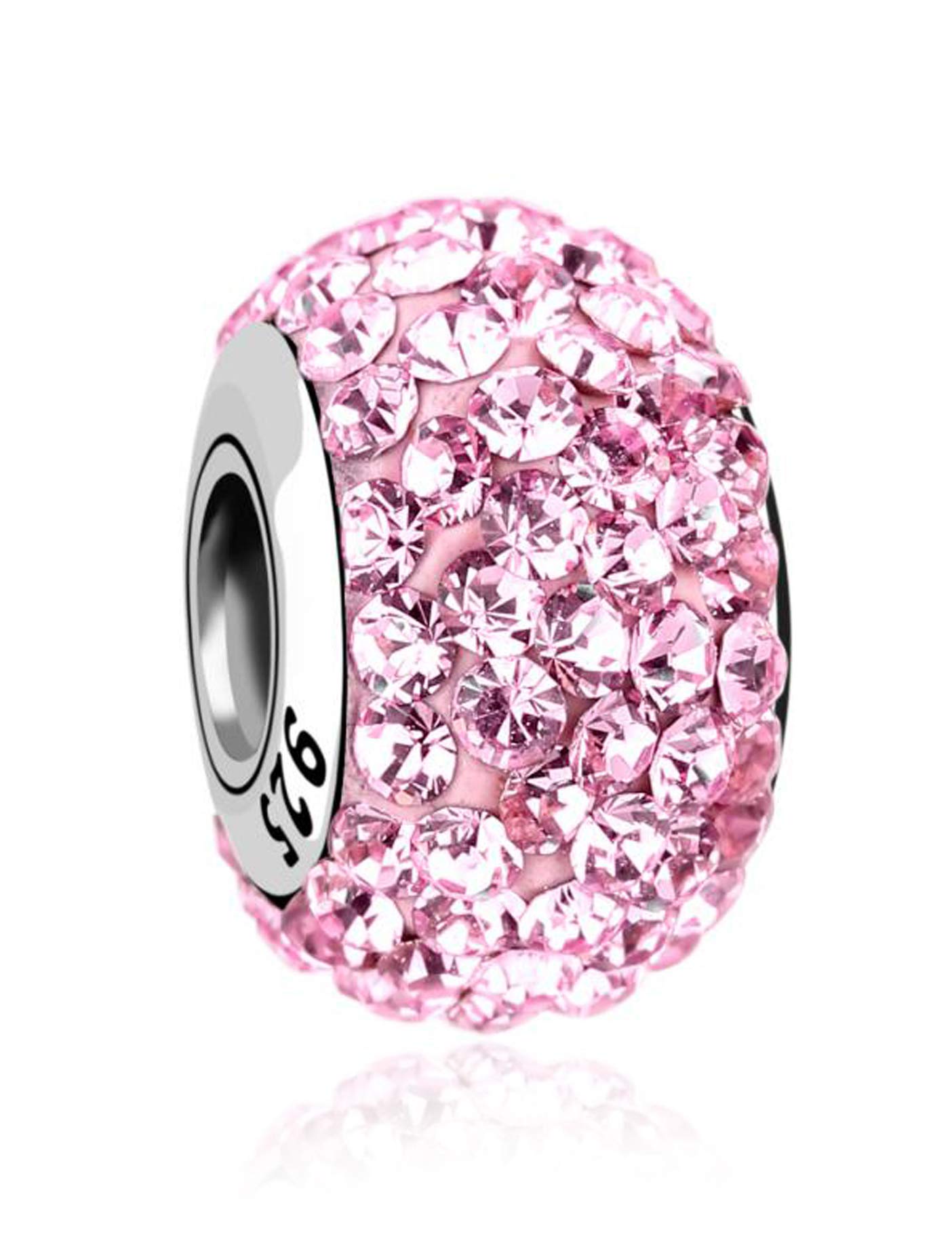 Nenalina Rose Crystal Charm, 925 Sterling Silver, fit Pandora Bracelet, 718072-004