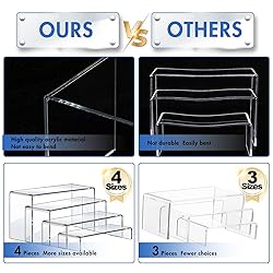 Aheroi Display Risers, 4 Pcs Acrylic Riser Display