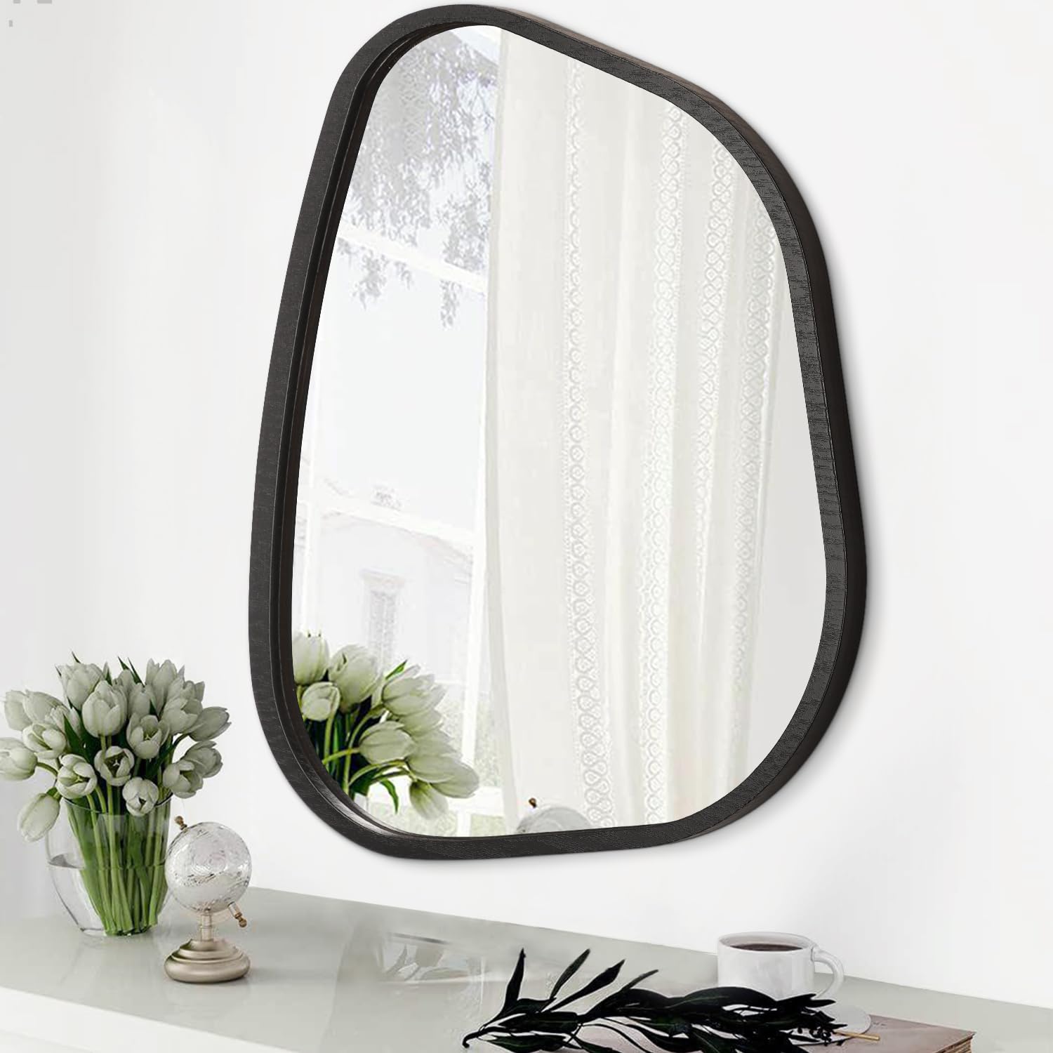 HLFMVWE Irregular Wall Mirror Asymmetrical White