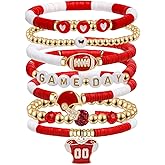 Artlunar Game Day Football Charm Bracelet: Stackable Sports Jewelry for Moms & Dads - Perfect for Football Fans