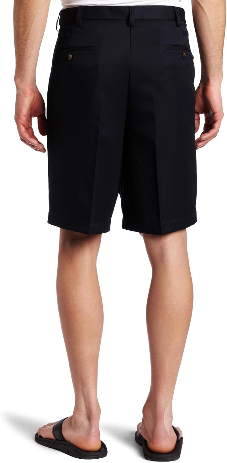 Haggar Men's Cool 18 Hidden Expandable-Waist Pleat-Front Short at  Men’s Clothing store: Men S Haggar Pants