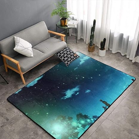 Amazon Com Lin Anime Starry Night Area Rugs Bedroom