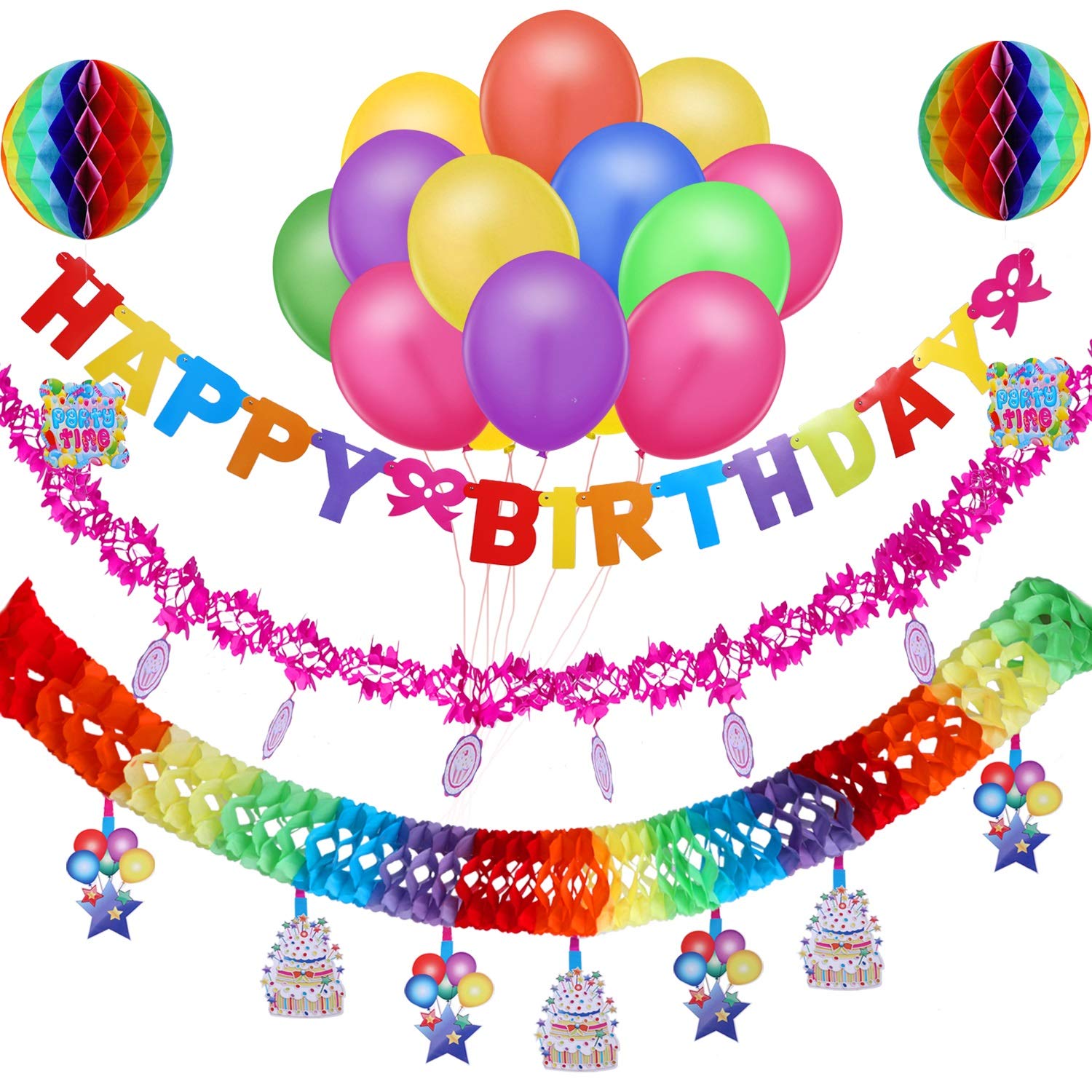 Howaf Decorations De Fete Danniversaire Fournitures Banniere Joyeux Anniversaire Ballons De Fete En Latex Arc En Ciel Guirlande Boules En Nid Dabeille Pour Enfants Deco Anniversaire Fille Garcon Guirlandes Cotillons Et Confettis Bannieres Howaf Decorations De Fete Danniversaire Fournitures Banniere Joyeux Anniversaire Ballons De Fete En Latex Arc En Ciel Guirlande Boules En Nid Dabeille Pour Enfants Deco Anniversaire Fille Garcon Guirlandes Cotillons Et Confettis Bannieres