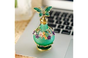 YU FENG Vintage Crystal Perfume Bottles Empty Refillable Butterfly Flowers Decor Glass Perfume Bottle for Essential Oils
