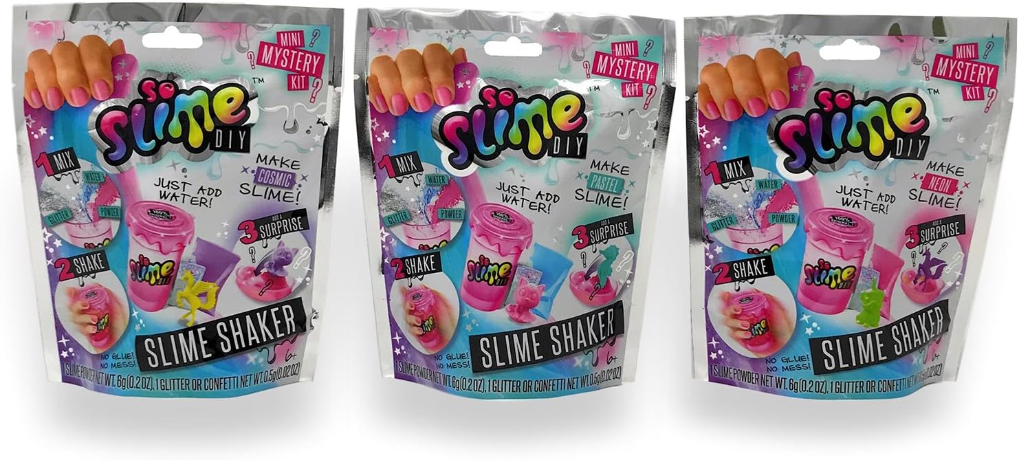 So Slime Shaker Blind Pack Set of 3 - 1 Each of Pastel, Cosmic and Neon