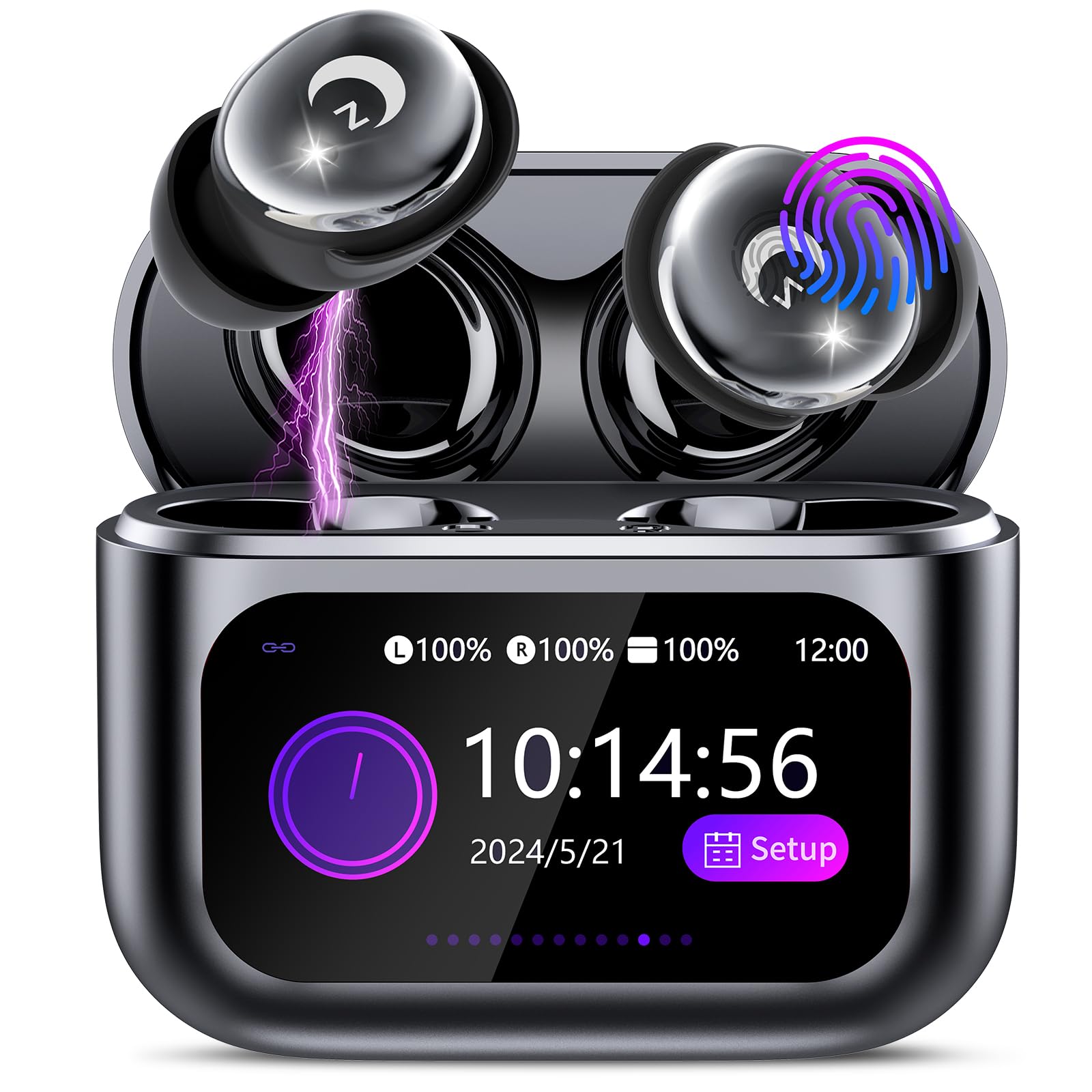 Photo 1 of VEKJ Sleep Earbuds Bluetooth 5.4 in Ear Smart Touch Screen Ear Buds, 48H Playtime Mini Sleep Headphones Small Design for Side Sleepers, 5 EQ Modes, Crystal-Clear Calls, IPX7 Waterproof Earphones