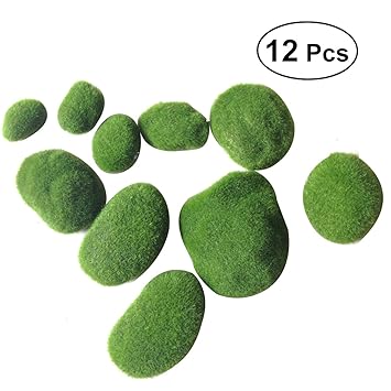 Healifty 12 stücke künstliche Moos Steine Fee Garten Moos Felsen Dollhouse Blumentopf DIY Dekoration