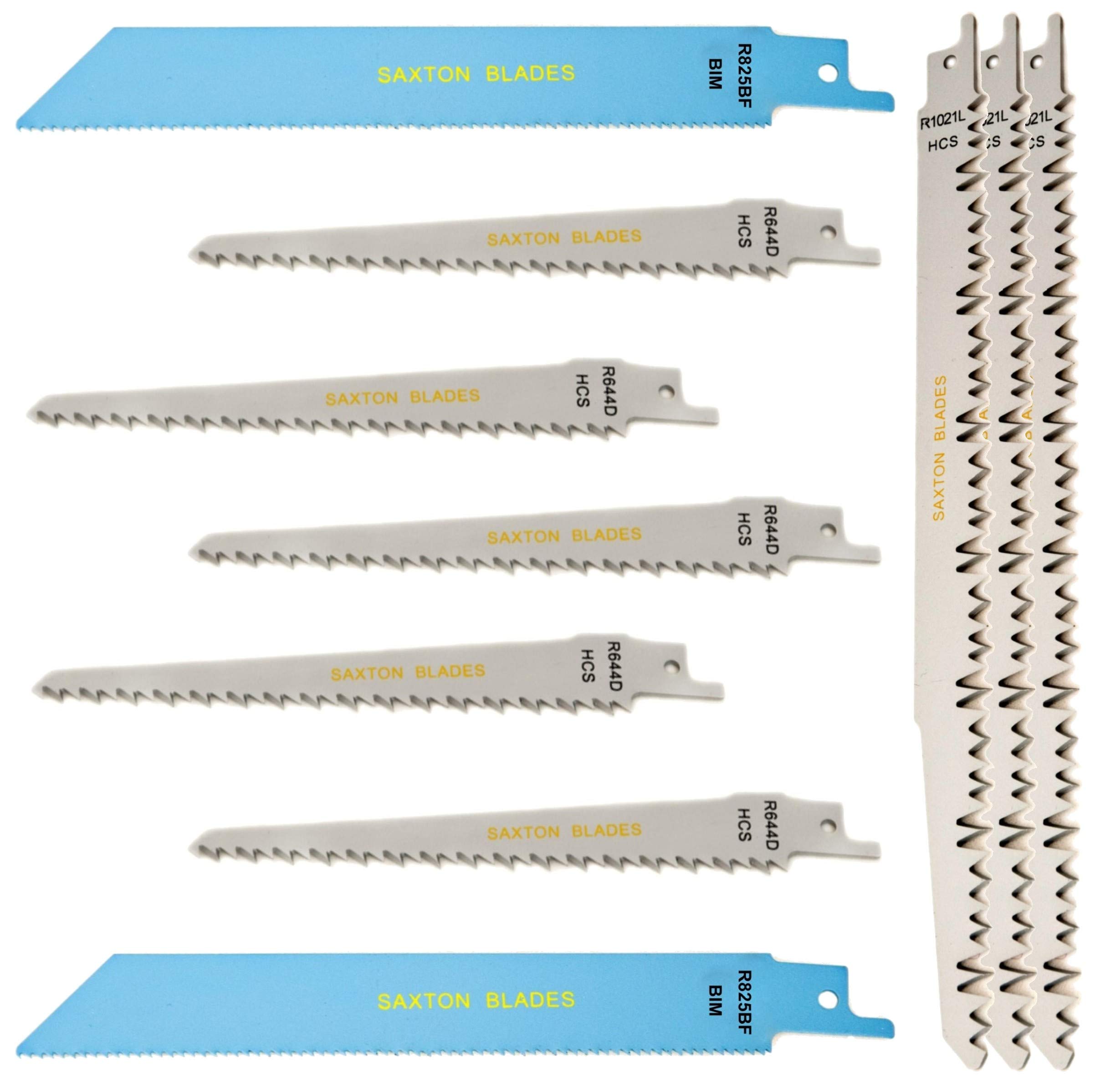 RPR10MXD Saxton 10 Blade Reciprocating Sabre Saw Combo Wood & Metal Compatible with Bosch Dewalt Makita