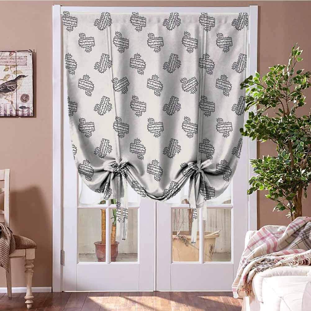 Roman Shades Blinds Curtain Cactus Pleated Window Shade Monochrome Doodle South American Plants with