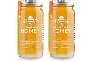 Bee Harmony Orange Blossom Raw Honey, 12 OZ (Pack of 2), from Florida and California