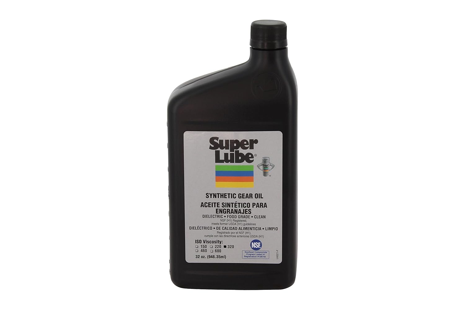 Super Lube Synthetic Gear Oil, ISO 320, 1 Qt, Translucent (54300)