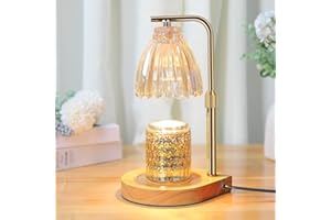 AIFEI Candle Warmer Lamp with Timer, Electric Candle Lamp with 2 Bulbs Adjustable Height Dimmable Candle Lamp Warmer for Jar Candles Home Decor Present for Mom Christmas Mother's Day (Natural Wood 1)