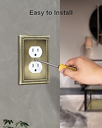 TREEWELL 4-Pack Duplex Outlet Cover Plate, Antique