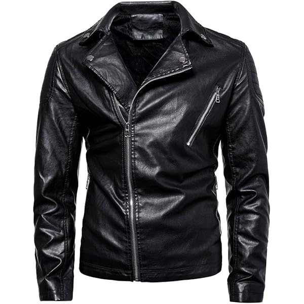 Mens Jacket Winter Cool Motorcycle Leather Jackets Mens Slim Faux