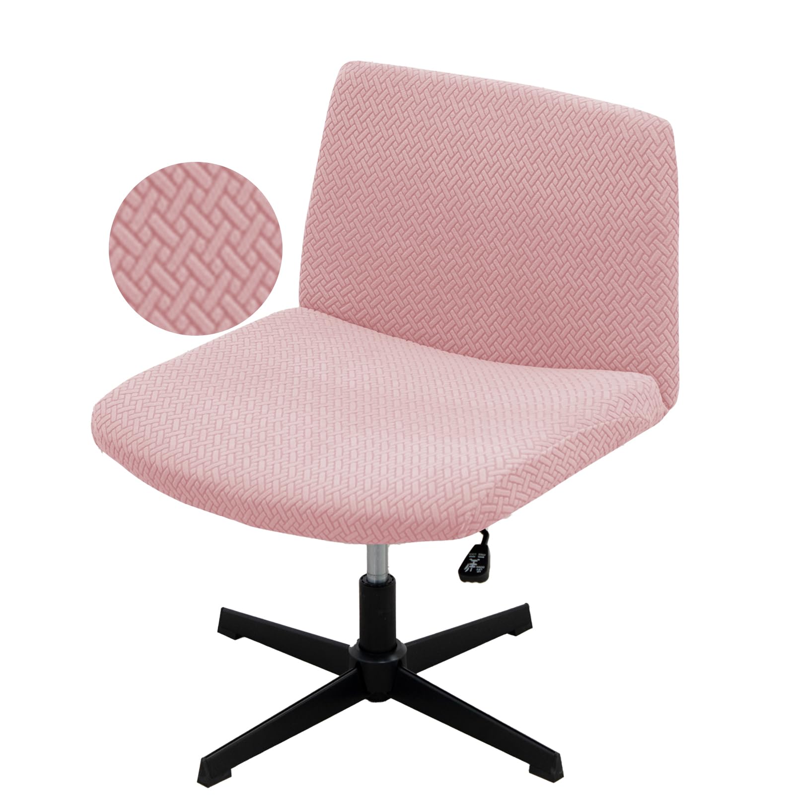 Photo 1 of VZLQZJMKY Vanity Chair Cover Criss Cross Chair Cover Waterproof and Elastic Armless Chair Slipcover Armless Chair Covers Office Chair Covers (Pink,Just The Cover,No Chair)