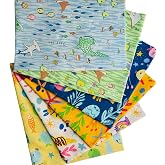 Ocean Fat Quarters Fabric Bundles for Quilting, Cute Fabric for Baby Boy, Cotton Fabric Bundles 18x22 inches for Sewing Craft (6pcs)