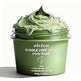 Holy Basil Bubble Deep Mask with Holy Basil, Hyaluronic Acid & Carbonated Water - Gentle Bubbling for Deep Cleansing, Purifies Pores & Blackheads - Deep Hydration, Wash-Off Pack(100g / 3.53 oz)