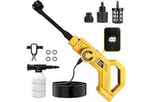Cordless Power Washer Compatible with DeWalt 20V Battery, Portable Power Washer with Brushless Motor, 6-in-1 Nozzle, 16ft Hos