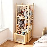 Kompaktayc Stuffed Animal Storage with Clear-View Drawer, Wooden Stuffed Animal Zoo Organizer for Nursery & Playroom, Holder for Plush Toys,Balls,Blocks,Wooden Home Decor