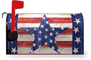 Dacawin America Flag Mailbox Cover Magnetic Patriotic Star Mail Box Wrap 4th of July Memorial Letter Post Box Cover Independence Day Mailbox Covers for Outside Garden Yard Home 21 X 18 Inch
