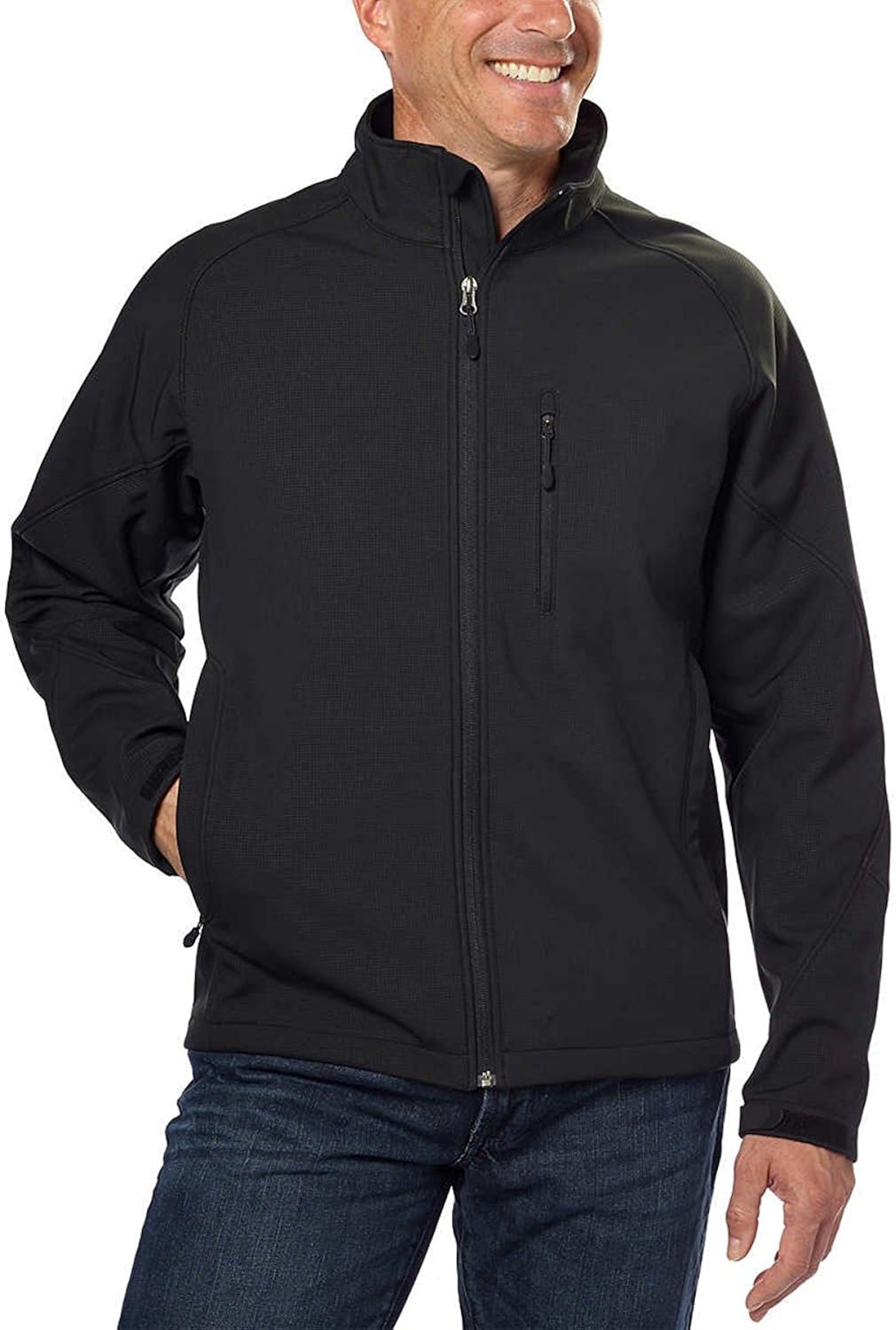 Kirkland Signature Men's Softshell Jacket (XLarge, Black Embossed