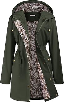 SoTeer Rain Jacket Women Floral Lined 