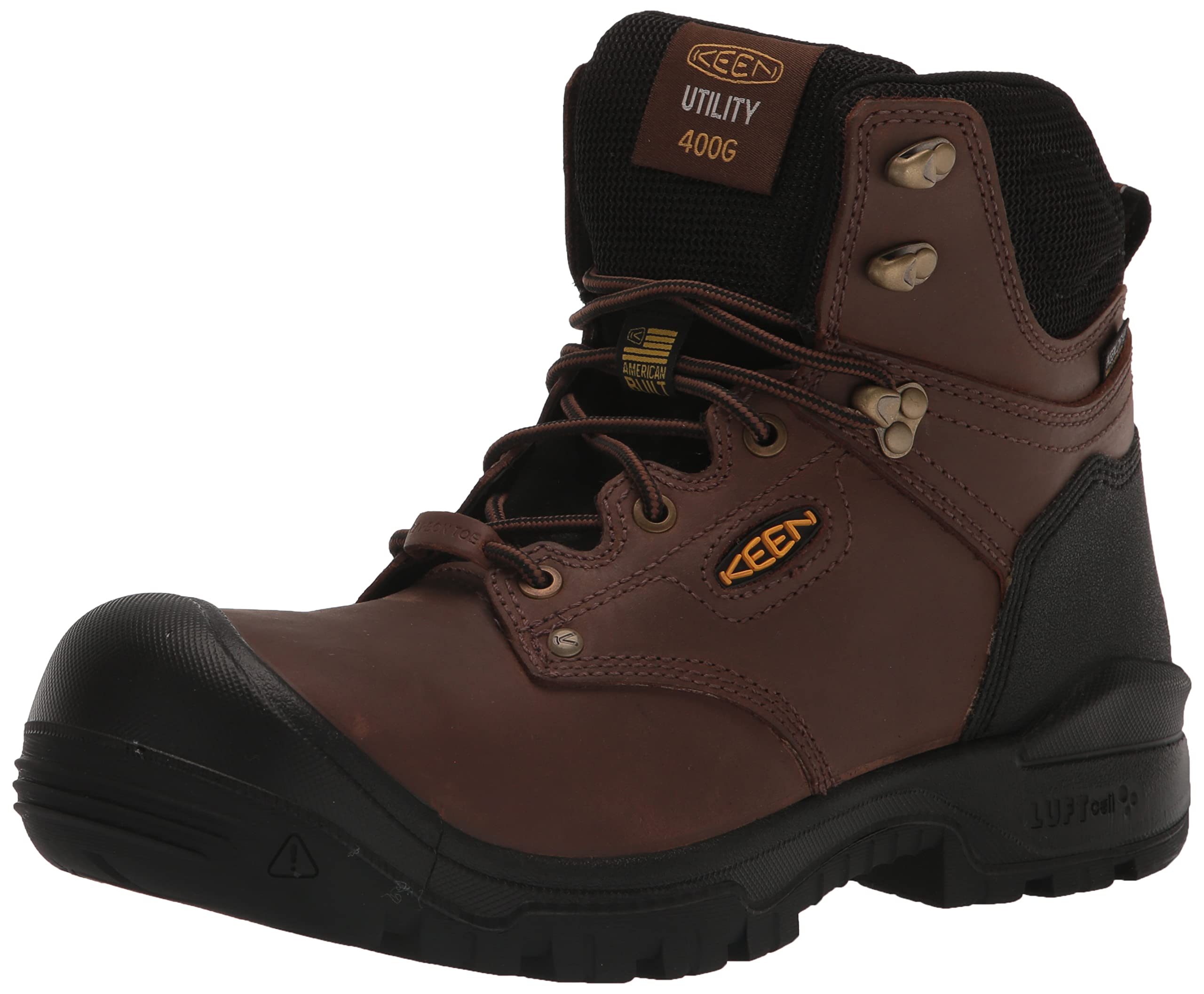 KEEN Utility Men’s Independence 6” Composite Toe Waterproof 400G Insulated Work Boots, Dark Earth/Black, 7 Wide