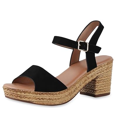 SCARPE VITA Damen Plateau Sandaletten mit Blockabsatz
