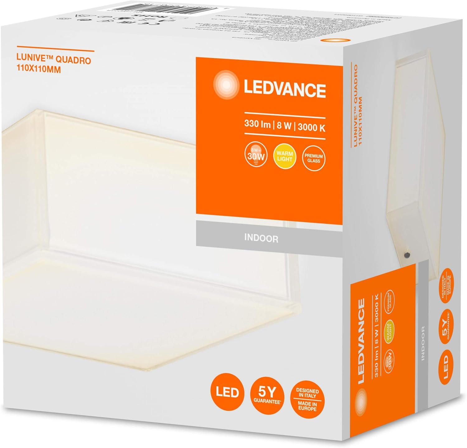 Wall and ceiling luminaire LED: for wall/ceiling, LUNIVE / 8 W, 220…240 V, Warm White, 3000 K, body material: aluminum, IP20, 1-pack - Image 4