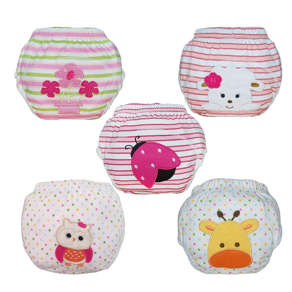 Babyfriend Baby Girls' Washable 5 Pack Training Pants Kids