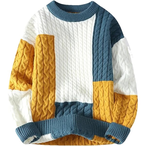 トップス TTT_MSW 21AW WOOL PULLOVER KNIT Men Sweater Tops Plus Size Fashion Twisted Knitted Color Block