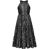 GRACE KARIN Girls Sequin Dress Formal Party Elegant Fancy Girls Maxi Long Dress for 5-14Y