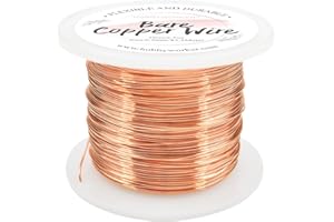 Hobbyworker 24 Gauge Bare Copper Wire 273FT/0.5mm Beading Craft Wire for Jewelry Making