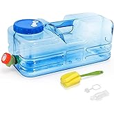 Dicunoy Camping Water Container, 2.6 Gallon Portable Water Jug with Spigot, Thick Water Dispenser Brick with Wide Filler Opening for Hiking, Picnic, Vehicle, Outdoor, Emergency, Hurricane Supplies