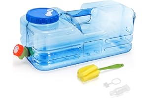 Dicunoy Camping Water Container, 2.6 Gallon Portable Water Jug with Spigot, Thick Water Dispenser Brick with Wide Filler Opening for Hiking, Picnic, Vehicle, Outdoor, Emergency, Hurricane Supplies