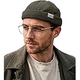 Clakllie Retro Docker Hat for Women Men Cotton No Brim Hat Adjustable Brimless Cap Worker Sailor Cap No Visor Beanie Hat