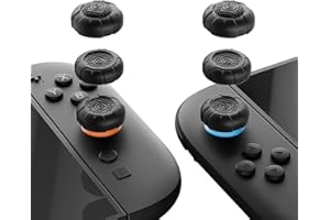 GeekShare G.S.Tac Edge Switch 2 Silicone Thumb Grip Caps Set, Anti-Slip Joystick Cover Caps Compatible with Switch 2 2025, 3 Pairs / 6 pcs - Black