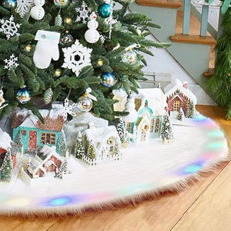 Gonna Pelosa Per Albero Di Natale Led Luminoso Colorato