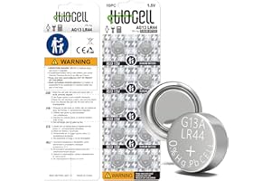 hilocell LR44 Batteries 10 Pack, AG13 Button Cell Battery, 1.5V Long Lasting A76 303 357 Alkaline Coin Batteries Replacement Set for Calculator Watches Toys