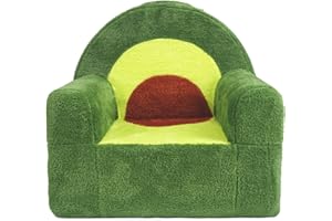 Heypappy Toddler Chair, Comfy Foam Kids Couch with Soft Velvet Cover, Toddler Couch with Cute Avocado Design for Gaming and Studying, Kids Sofa for Boys and Girls