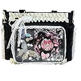 Lace itabag ruffle Shoulder Purse, Pin display bag with Insert Anime badge Display